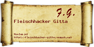 Fleischhacker Gitta névjegykártya
